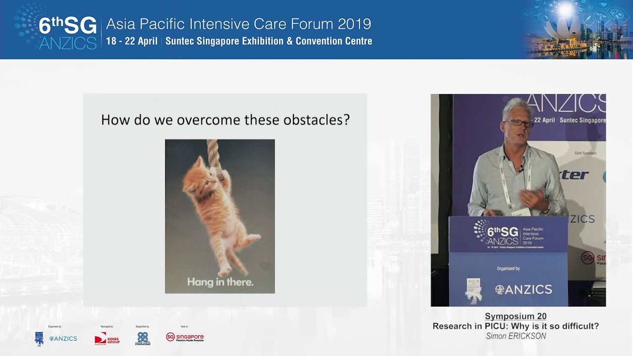 SG-ANZICS 2019: Research in PICU: Why is it so difficult?