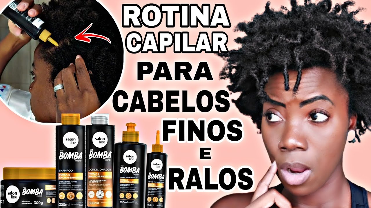 ROTINA CAPILAR PARA CABELOS FINOS E RALOS COM SOS BOMBA FOR&Ccedil;A E ENGROSSAMENTO Salon line