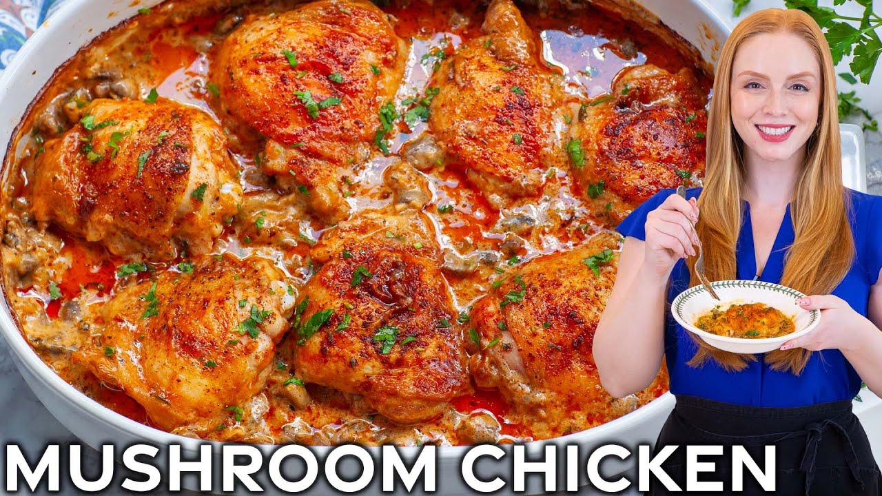 Простой рецепт курицы с грибами в сливочном соусе! 5-звёздочный куриный ужин!