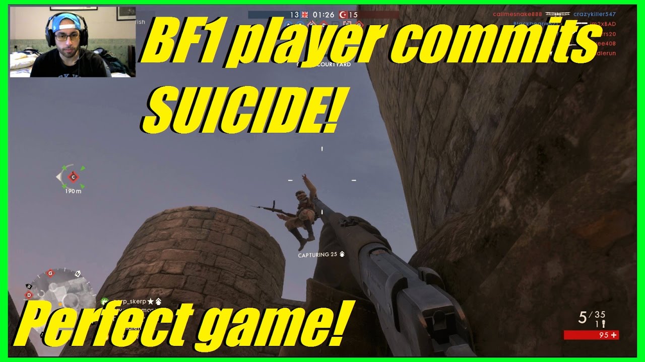 BF1 player commits SUICIDE! (Not really you SAB) | Big killstreak! Perfect game! - Battlefield 1