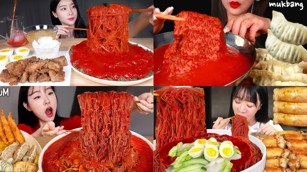 SPICY COLD NOODLES VS MUKBANGERS!🍜🥵🔥pt- 4 | ASMR Compilation l LETS EAT WITH MUKBANGERS