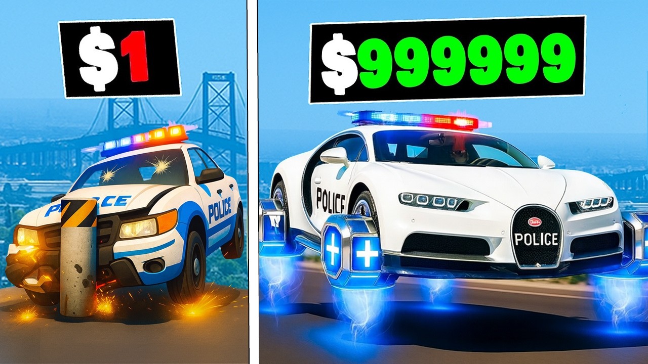 $1 to $1,000,000,000 POLICE CAR in GTA 5!
