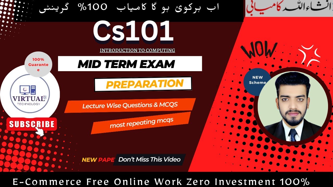 Cs101 midterm exam preparation - ow to get full marks cs101- Cs101 Lecture wise MCQS & Tricks #cs101