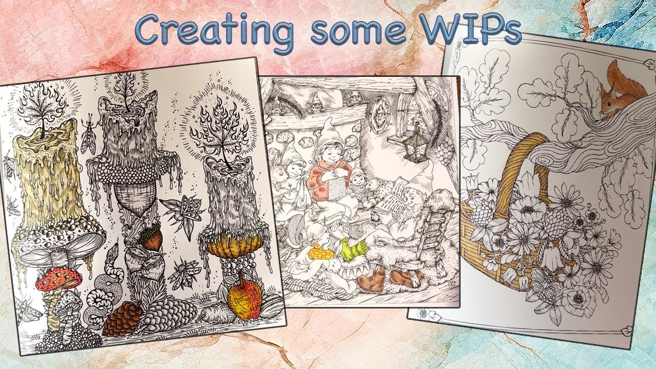 Creating some WIPs with the autumn challenge by @stephiecolors | Adult Coloring