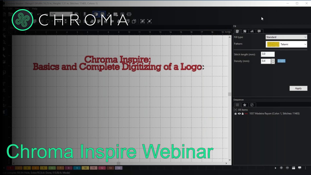 Chroma INSPIRE Live Webinar  | Intro to Digitizing  | Chroma Digitizing Software