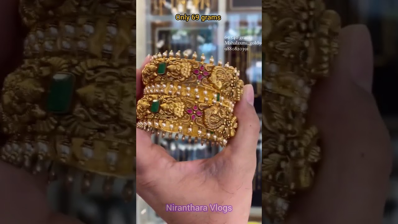 ✨️👌Latest trending gold antique bangle design just 69 grams #bangles #goldbangles #bangleskedesign