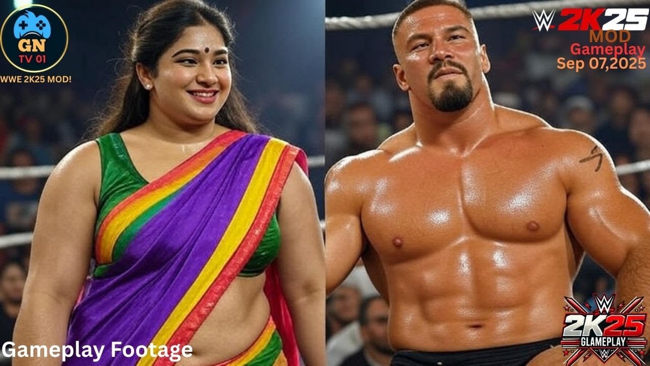 WWE 2K25 -Pakistani Diva Mahnoor vs Bron Breakker |  Intergender Match Gameplay | Sep 07 , 2025