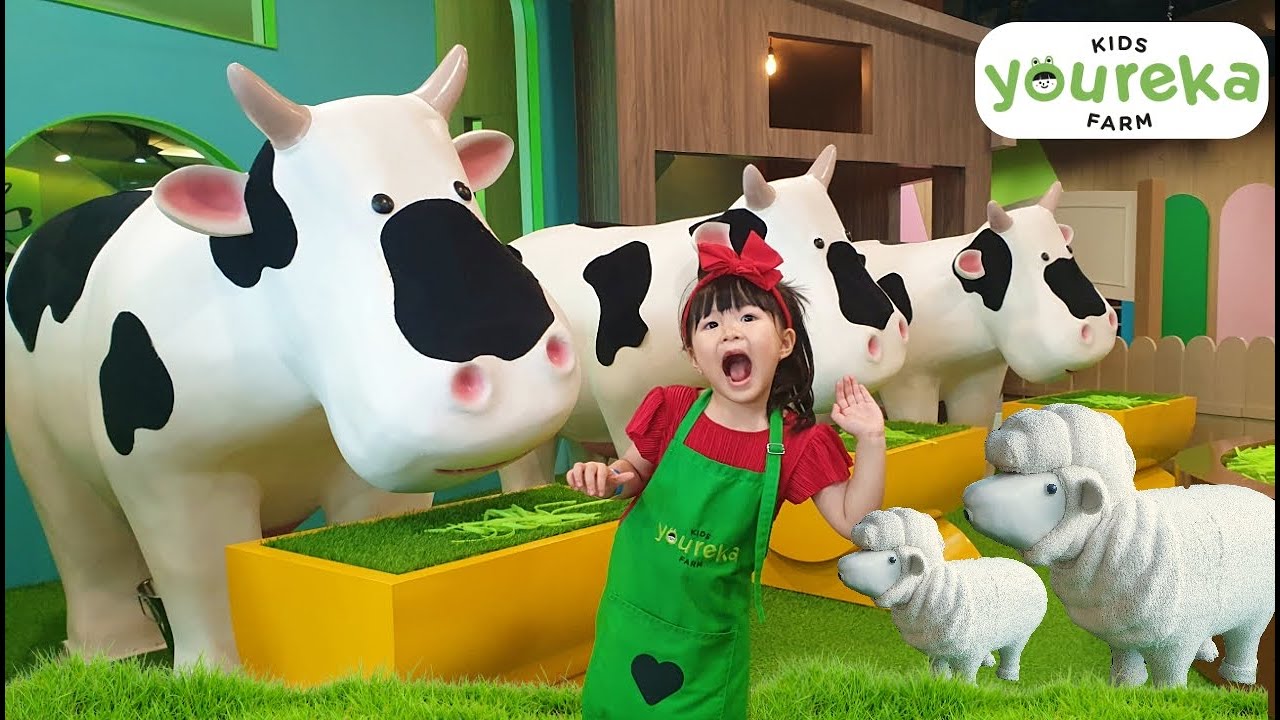 Подари корову милые овечьи куриные и верховые лошади на детской ферме Youreka