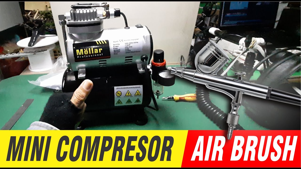 UNBOXING AND REVIEW MOLLAR MINI COMPRESOR  | KOMPRESOR AIR BRUSH YANG TIDAK BERISIK