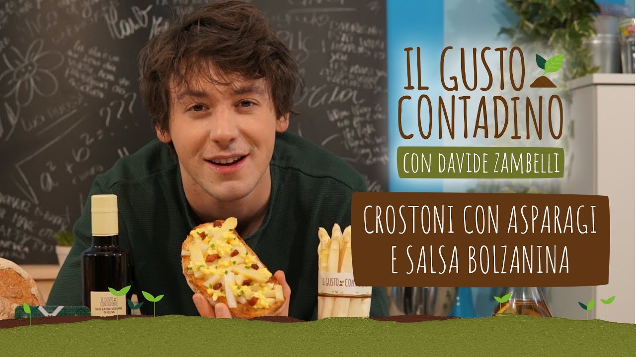 Crostoni con asparagi bianchi e salsa bolzanina - Il Gusto Contadino con Davide Zambelli
