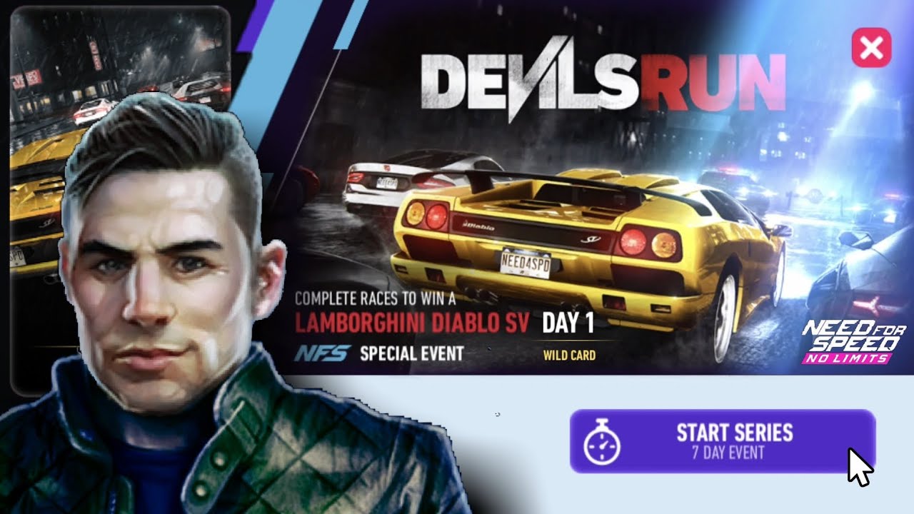 Devil's Run  Day 1 wild card | 1995 Lamborghini Diablo SV | NFS No Limits
