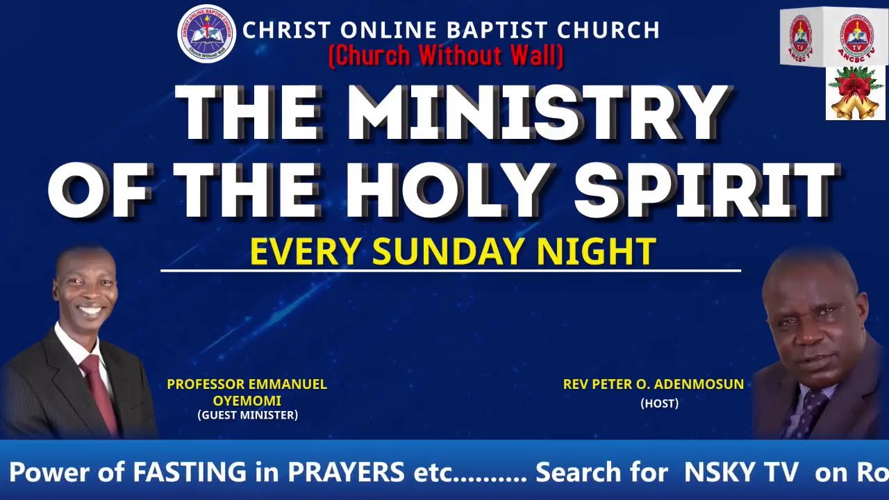 Rev Prof. Emmanuel Oluwagbemiga Oyemomi || The Ministry of the Holy Spirit || January 18th, 2026.