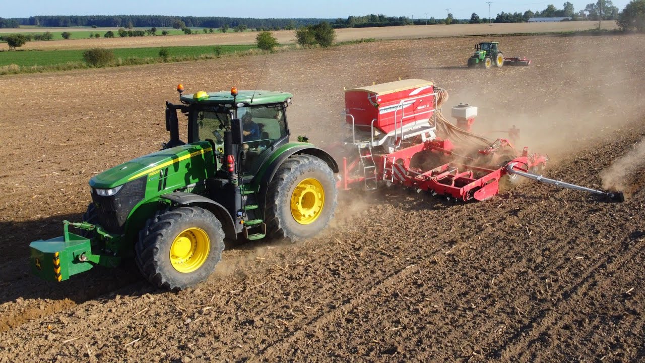 Setí pšenice/sowing wheat 2023 - John Deere 7250R & Pöttinger Terrasem C6 - Jinos Agro a. s.