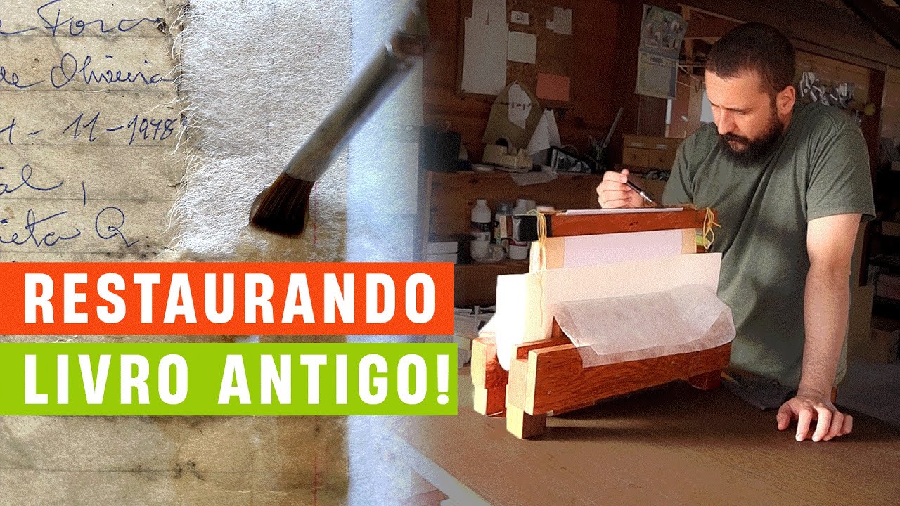 Restaurando LIVRO ANTIGO - Timelapse - parte 1