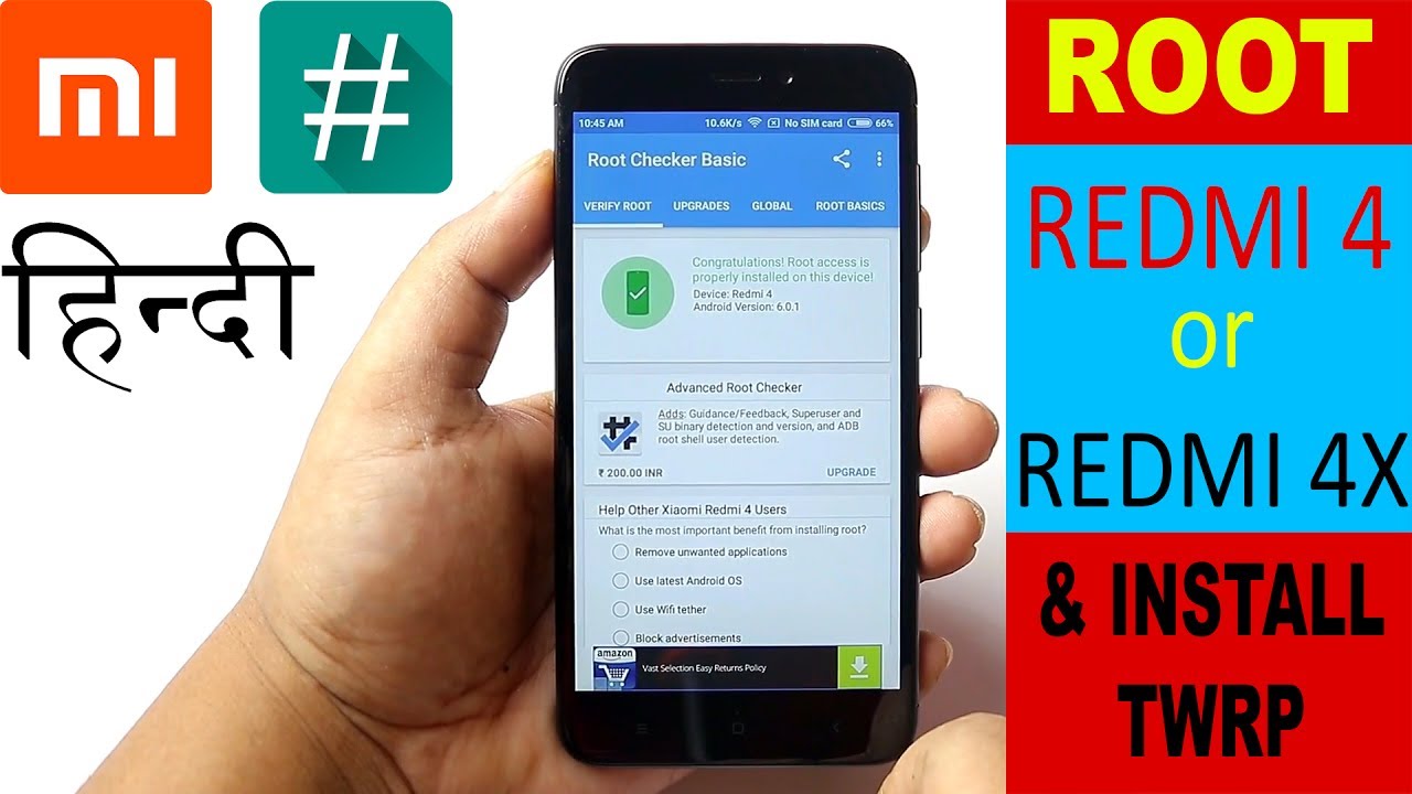 Hindi | How to Root Redmi 4 & Install TWRP Recovery [Easiest Way]