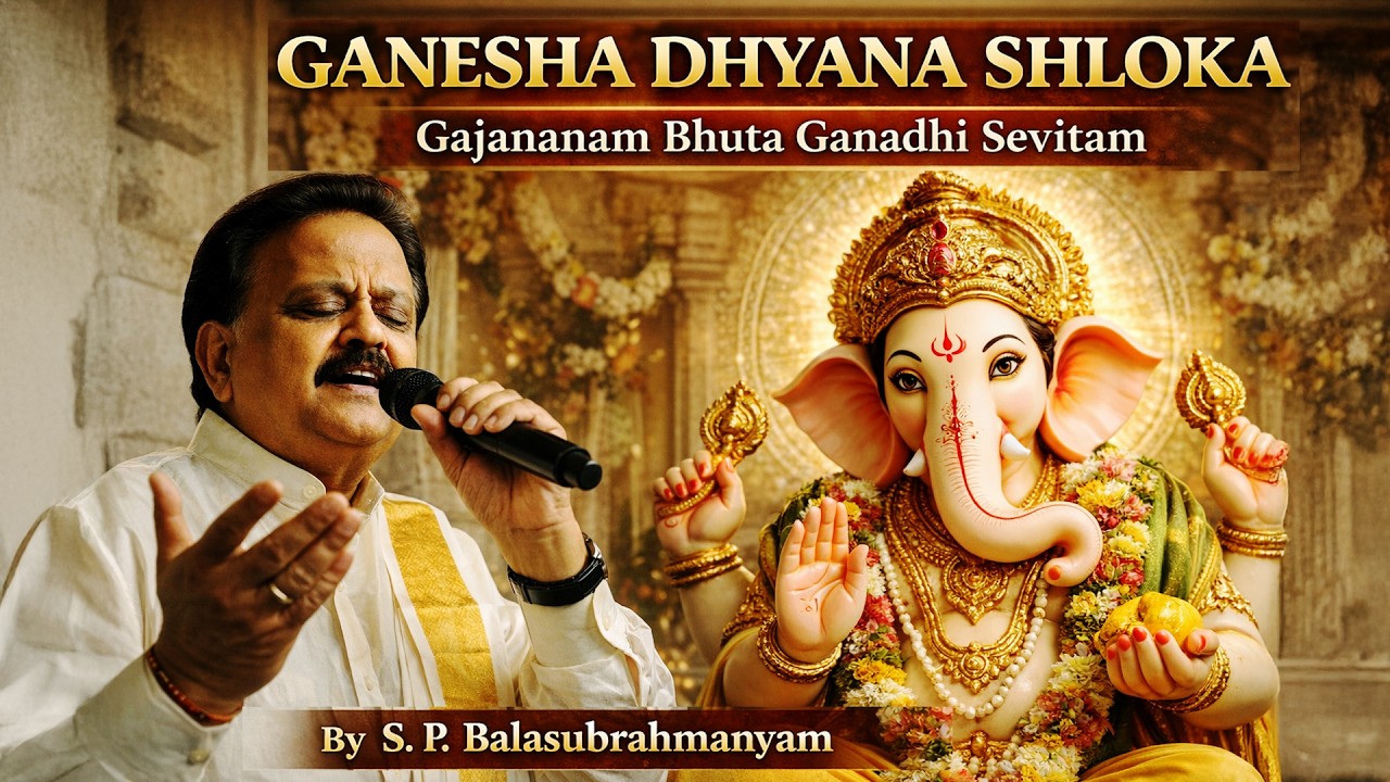 Ganesha Dhyana Shloka by S. P. B. with Lyrics | Repeat 11 Times to Get Full Blessing Of Lord Ganesha