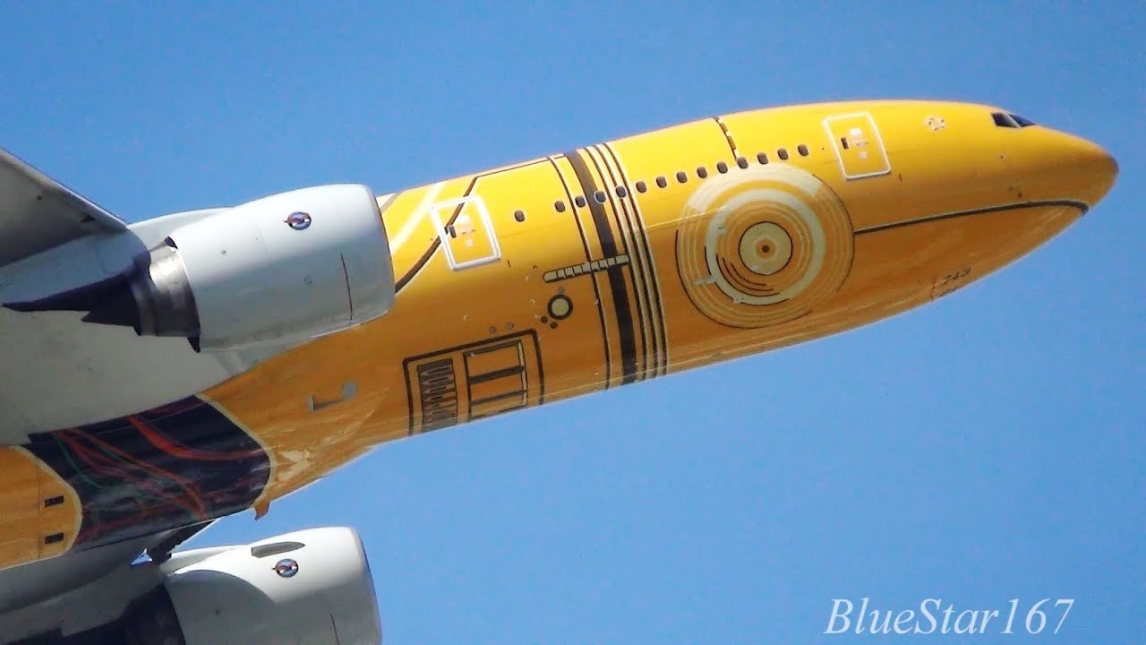 [Star Wars C-3PO] All Nippon Airways (ANA) Boeing 777-200ER (JA743A) takeoff from ITM/RJOO 32L