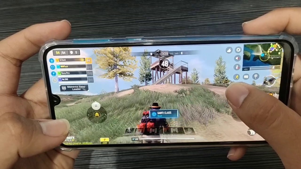 Test Game Call of Duty Mobile on Samsung Galaxy M21 settings Low High
