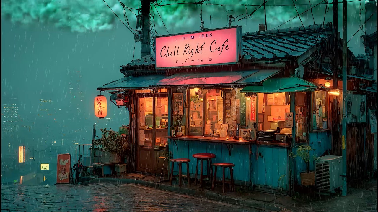 Midnight Rain Soundscape in the 90s ☔ Lofi Chillhop for Deep Focus and Peaceful Sleep