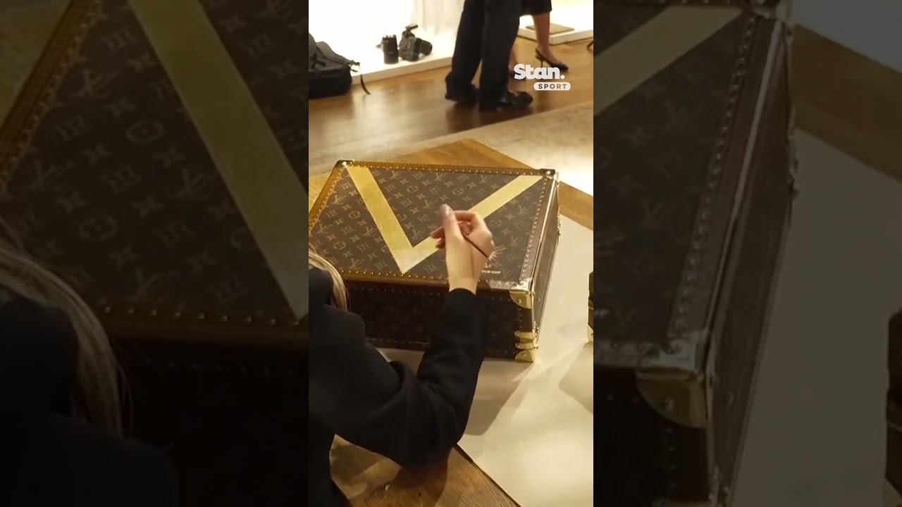 Louis Vuitton&rsquo;s handmade World Cup trophy trunk unveiled ahead of final 🏆🧳 #WorldCup #LouisVuitton