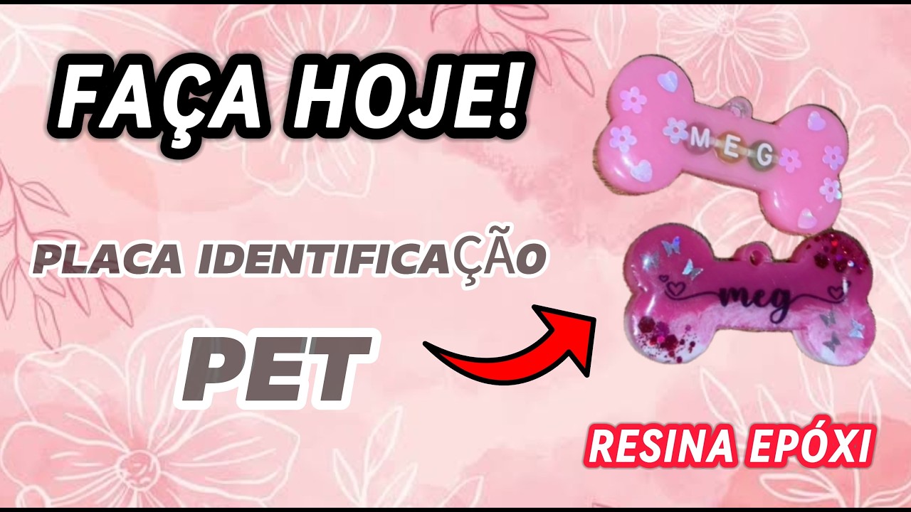 Plaquinha Identificação Pet - Resina epóxi - Como fazer - Passo a Passo - Diy