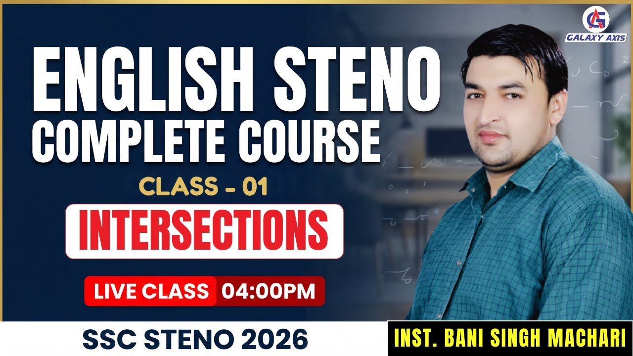 Intersections  - HSSC Steno | Written Test | Senior & Junior Steno, Steno Cum Typist | By Bani sir