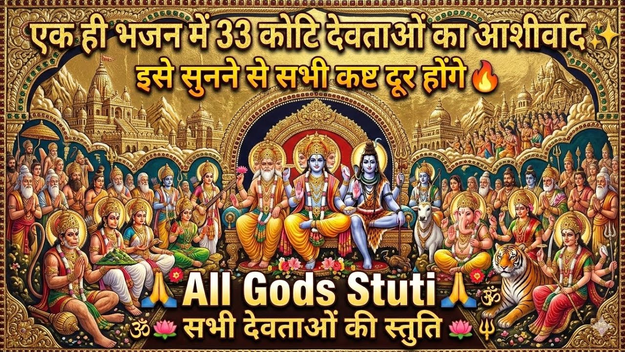 एक ही भजन में 33 कोटि देवताओं का आशीर्वाद ✨ इसे सुनने से सभी कष्ट दूर होंगे