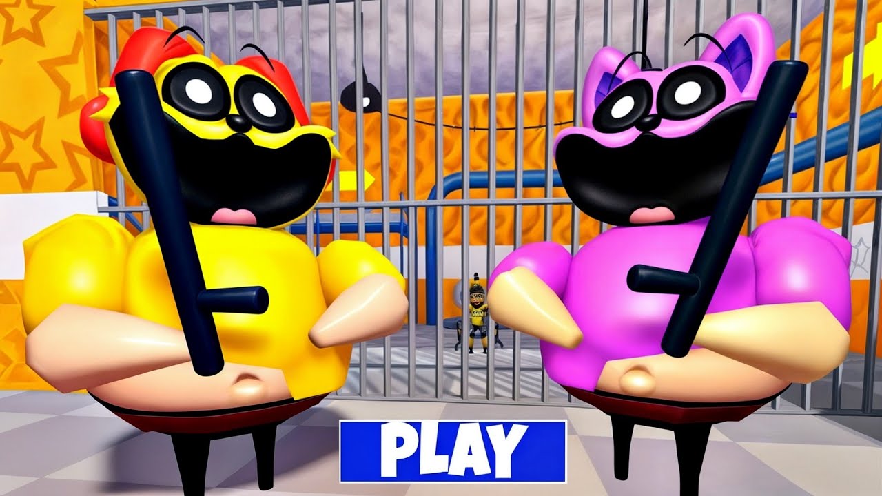 Roblox CATNAP BARRY'S VS DOGDAY BARRY'S PRISON RUN! (Obby) Speedrun