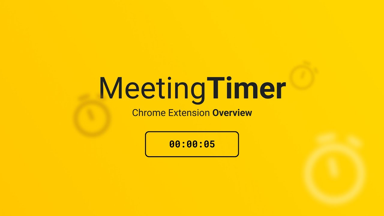 Meeting Timer - for Google Meet - Chrome Extension