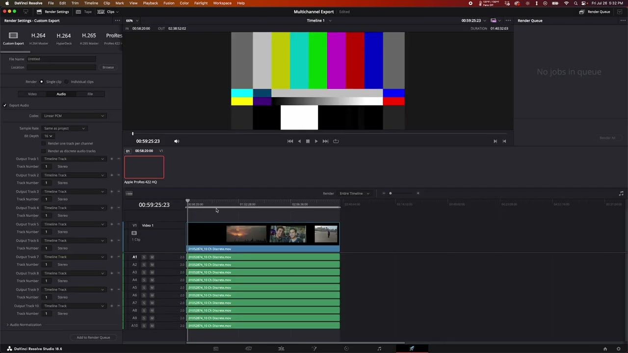 Multichannel Audio from Premiere (DaVinci Resolve workaround)