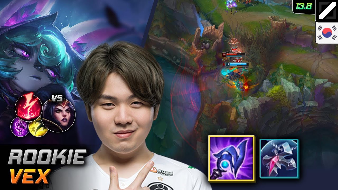 Rookie Mid Vex Build Luden's Tempest Electrocute - Rookie Vex Match Highlight - LOL KR 13.6