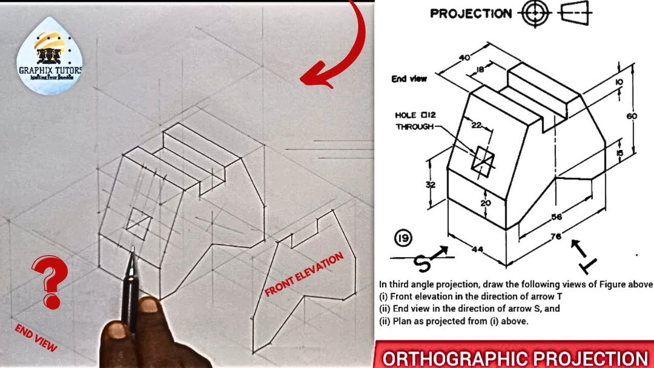 ISOMETRIC TO ORTHOGRAPHIC PROJECTION TRANSFORMATION IN TECHNICAL DRAWINGS AND ENGINEERING GRAPHICS.