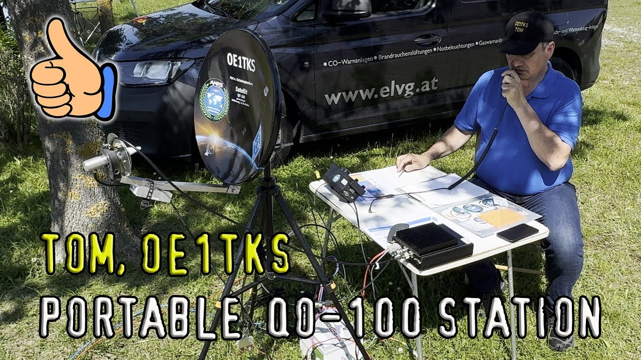 Tom's - OE1TKS - portable QO-100 satellite ground station (German - with English descriptions)
