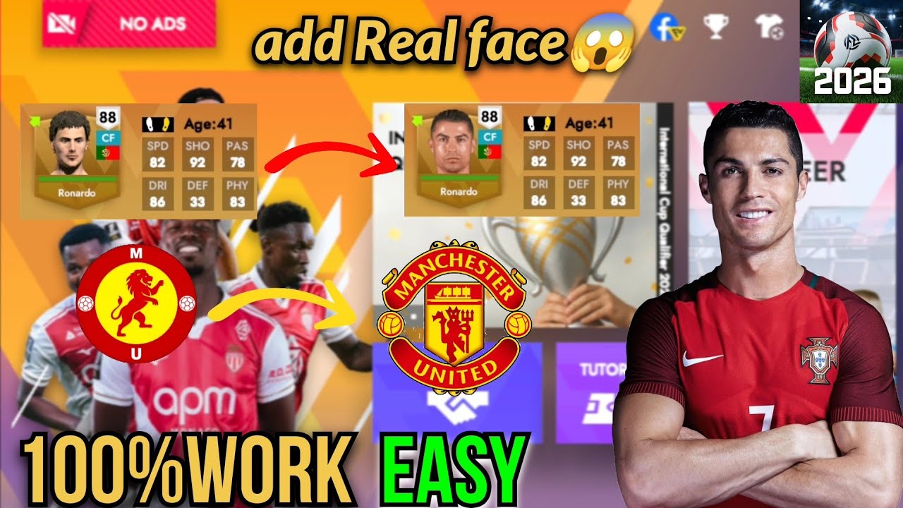 Add real face and official football club in football league 2026 | easy tutorial 💯 working method😱 