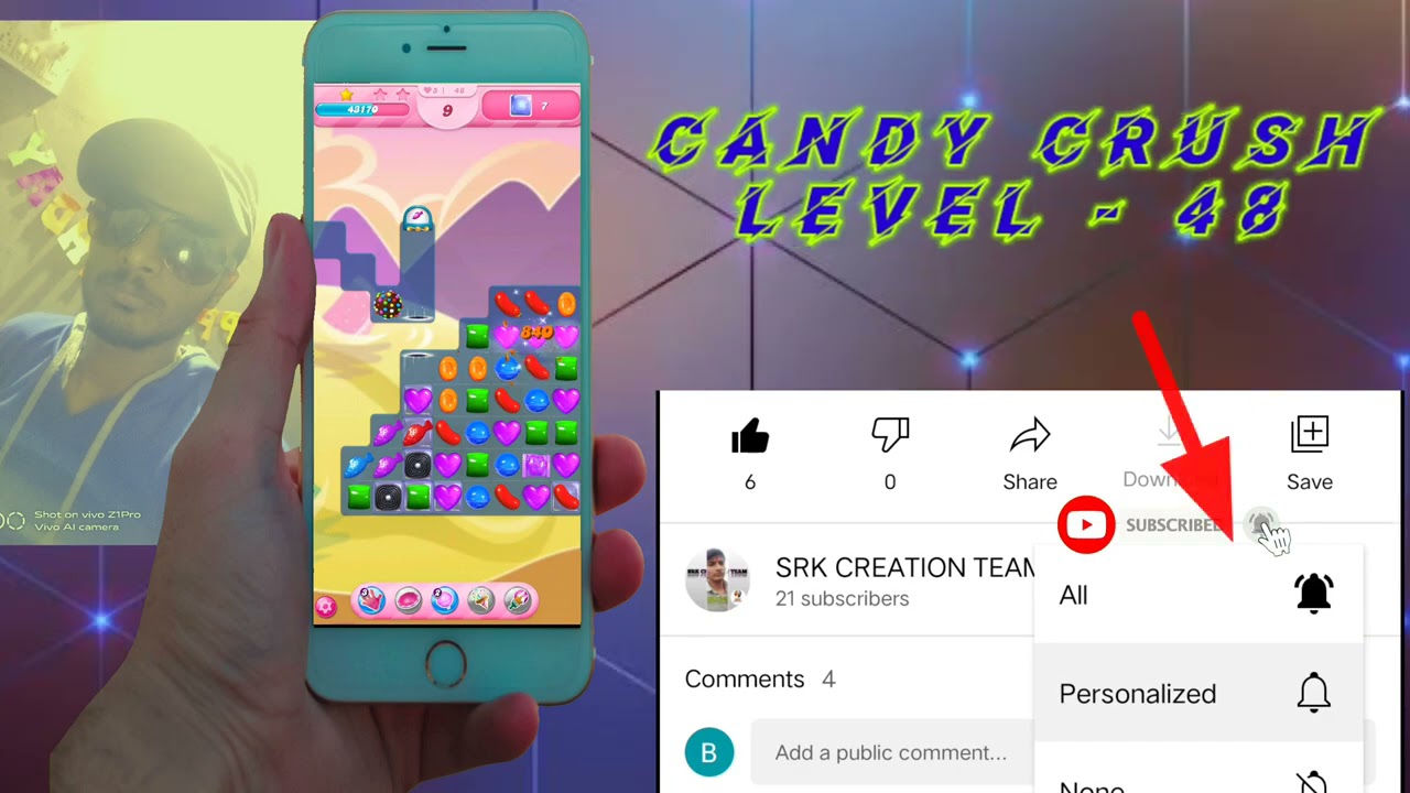 Candy crush saga level 48,     