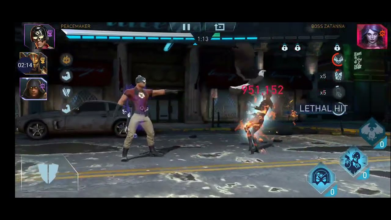 Flawed Justice team one shots heroic 7 final boss zatanna in this is magic solo - #injustice2mobile