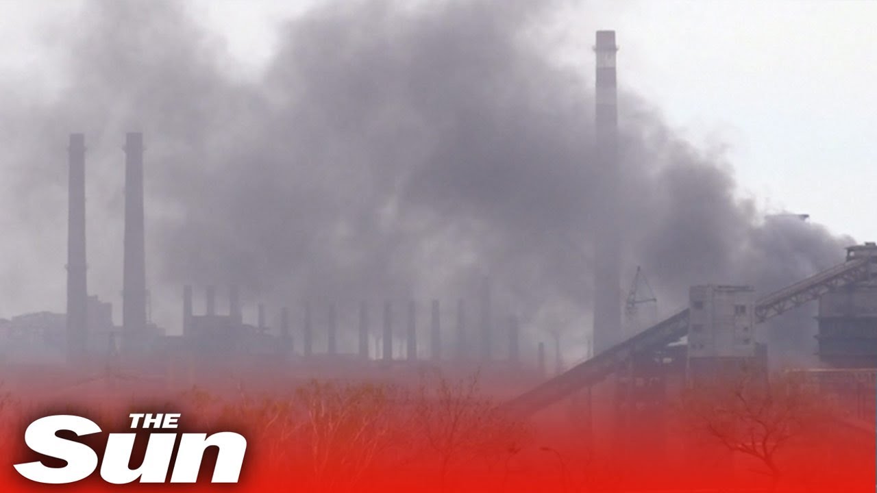 Smoke rises as explosions sound at Marupol's Azovstal plant