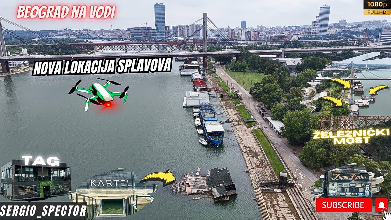 Beograd SPLAVOVI na NOVOJ LOKACIJI u blizini Beograda na vodi, Sajam uskoro u Surčin dronom #beograd