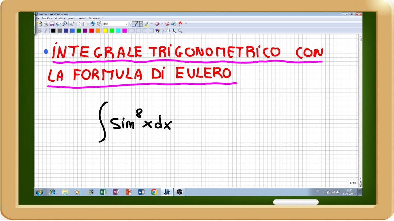 integrale trigonometrico con la formula di eulero