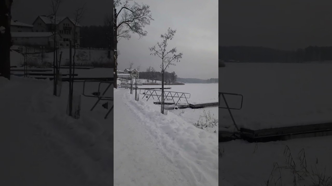 Mazury 2026-01-14 Ruciane-Nida Jezioro Nidzkie. Promenada, zejście od strony ul. Słonecznej