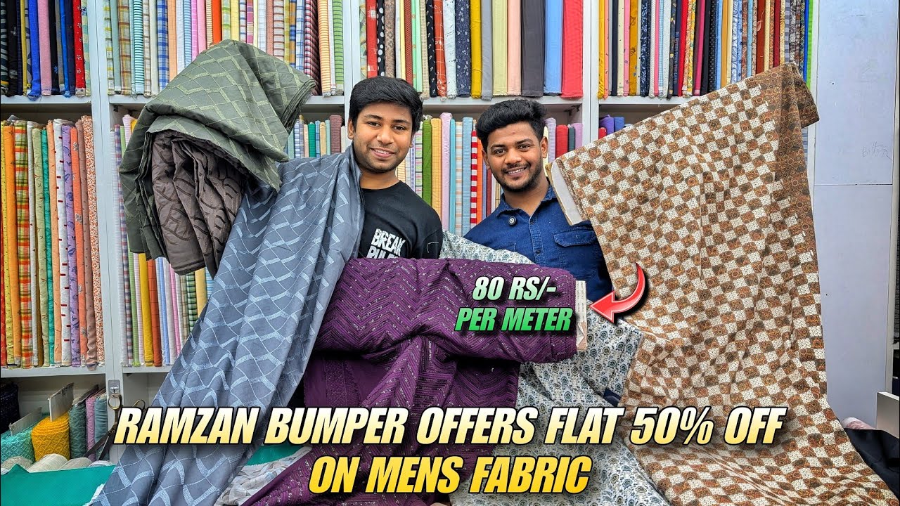 Biggest sale in Bangalore Shivajinagar Flat 50% Off on Men's Fabrics at Shahi libas ❤️