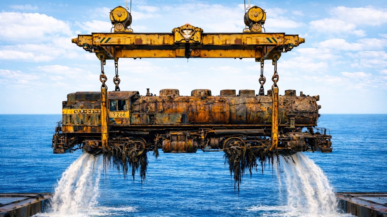 Union Pacific 4-8-4 FEF 3 Steam Locomotive 1944 Recovered from Sunken Barge