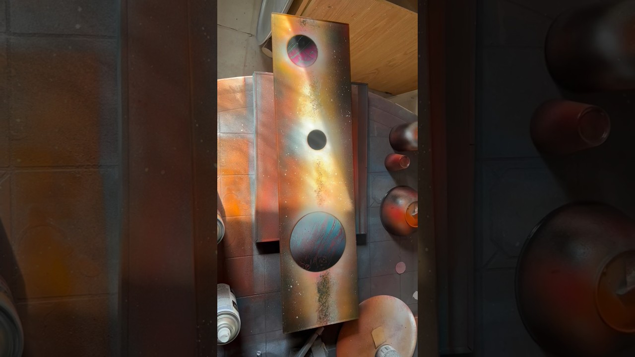Reverse painting on glass full video #artbyryanreschke #art #paint #spraypaint #learntopaint￼