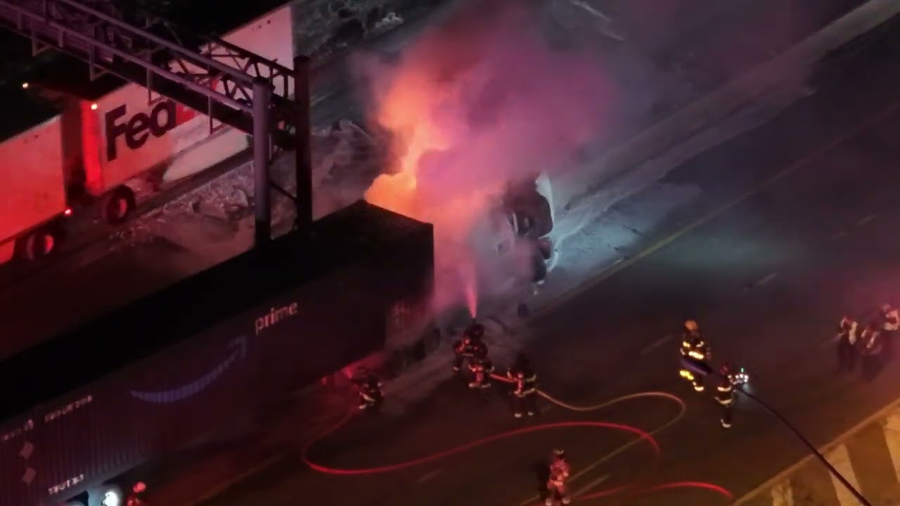 Fully Involved Tractor Trailer Fire on I78 E at Exit 60