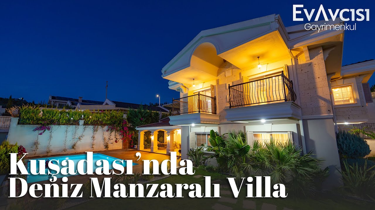Kuşadası'ndaki En Güzel Villa, Deniz Manzaralı ve Geniş Bahçeli  | Kuşadası Satılık Villa