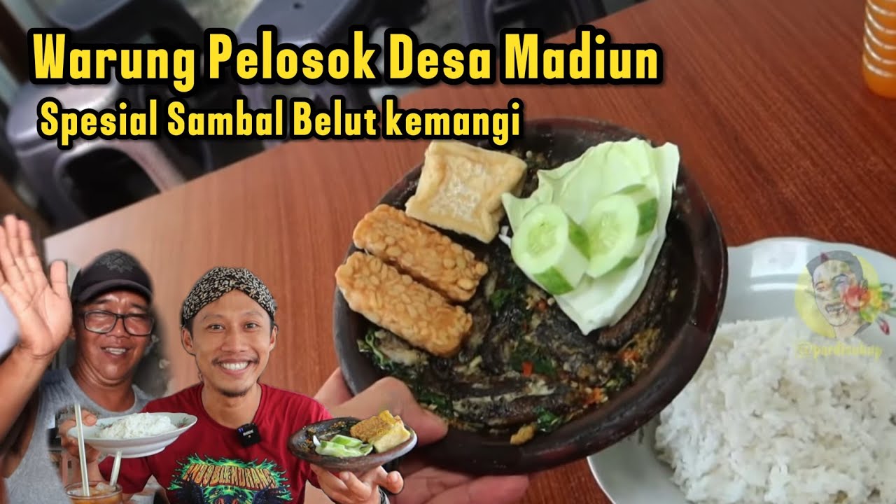 Warung nasi prasmanan di pelosok Madiun, sambal belut kemangi enak gurih poll!