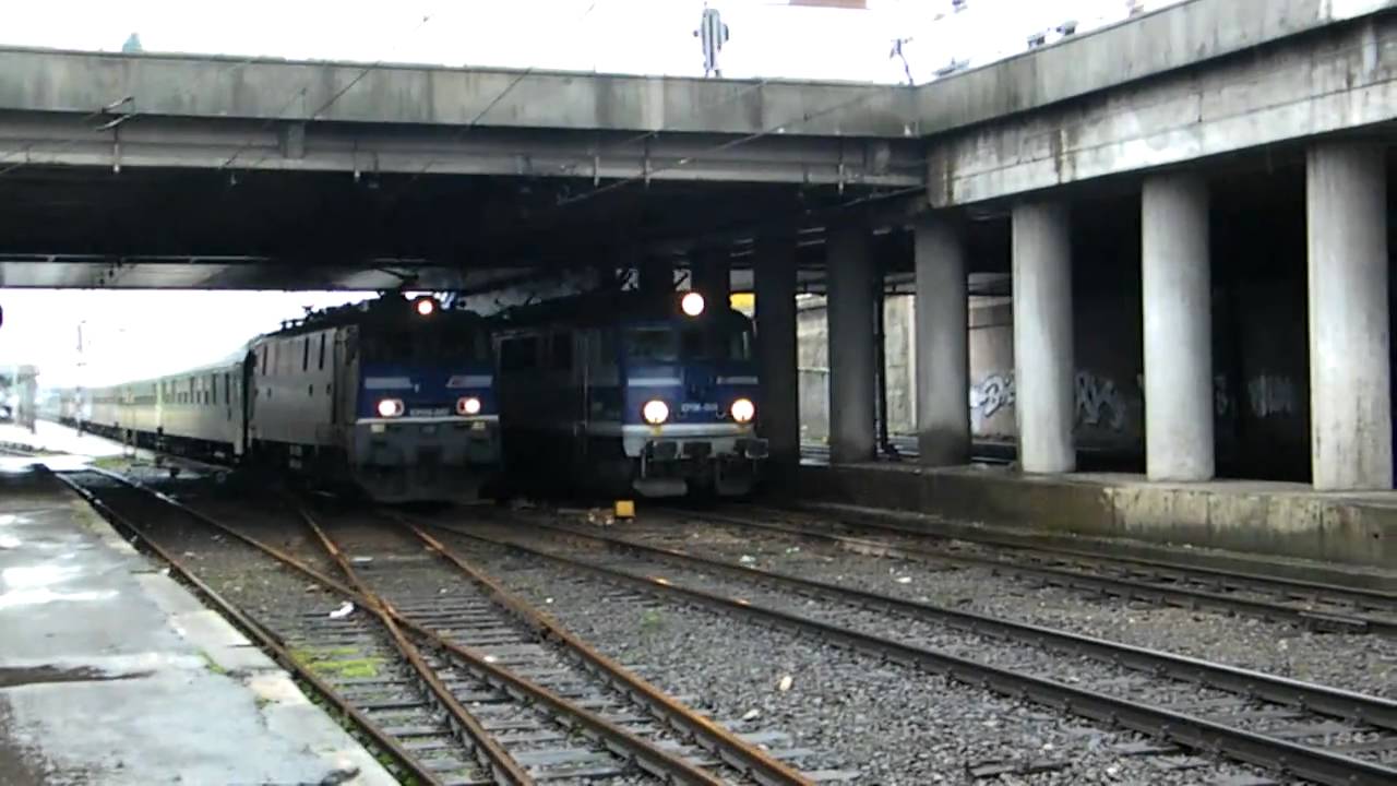 EP09-043 vs EP08-009.Wyścig na poznańskim dworcu.