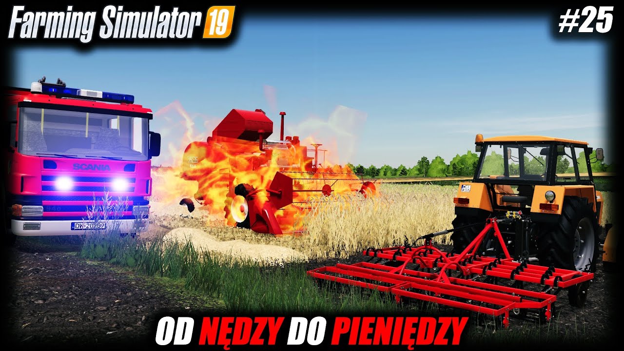 Pożar kombajnu, ratujemy pole przed ogniem, Strażacy w Akcji ⭐ OD NĘDZY DO PIENIĘDZY 🔥 25