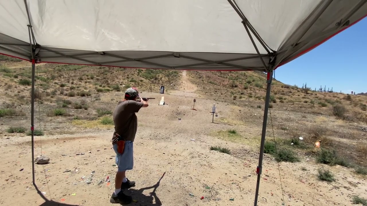 Shooting a slug and buckshot round on my Winchester model, 37 single shot shotgun, 12 gauge ￼