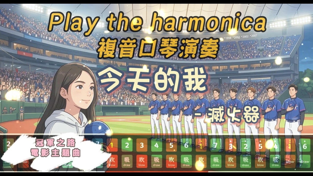 [口琴演奏 Play Harmonica] 《今天的我》｜複音口琴｜Tremolo｜口琴教學｜Harmonica tabs